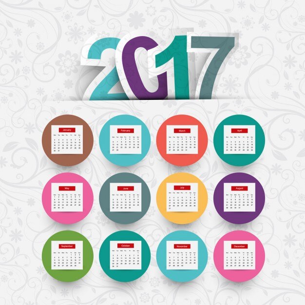 Bunte 2017 kalender