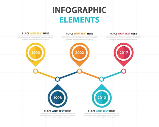 Kostenloser Vektor bunte abstrakte geschäft infografische vorlage