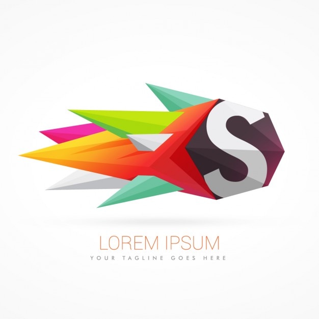 Kostenlose Vektor bunte abstrakte logo mit buchstaben s