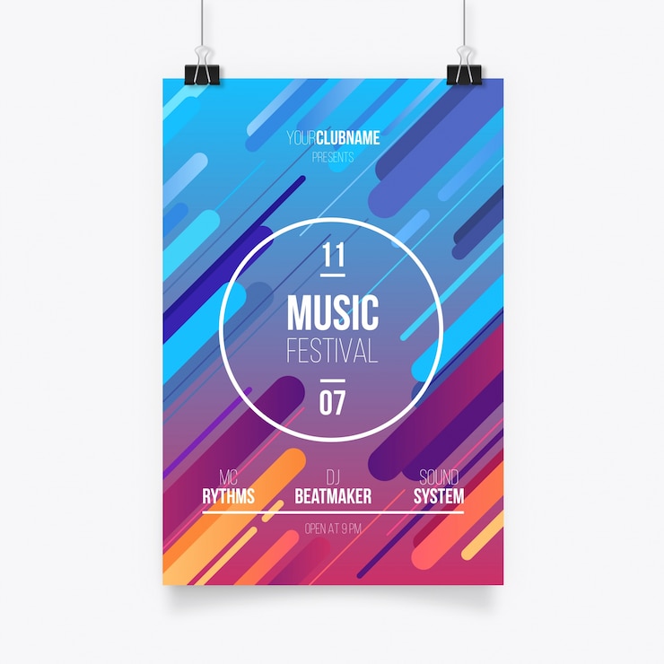Kostenlose Vektor bunte abstrakte poster-vorlage