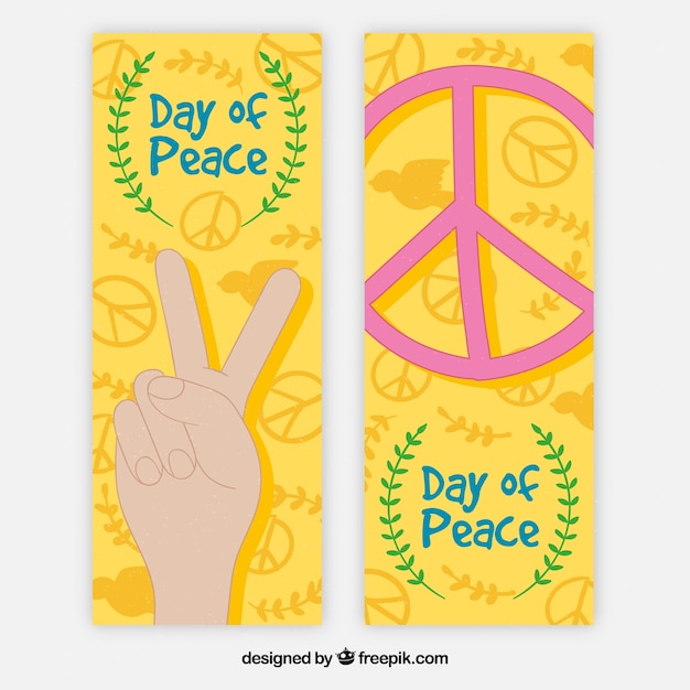 Bunte Banner für Tag des Friedens
