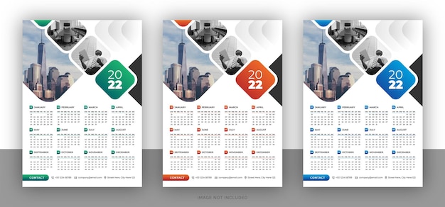 Bunte business-wandkalender-designvorlage