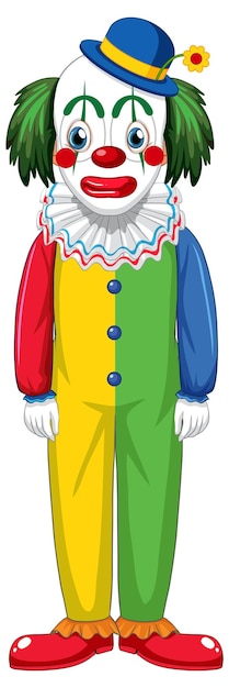 Kostenloser Vektor bunte clown-zeichentrickfigur