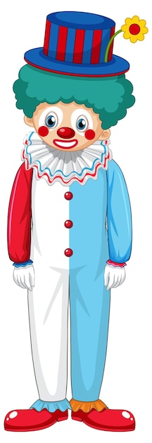 Kostenloser Vektor bunte clown-zeichentrickfigur