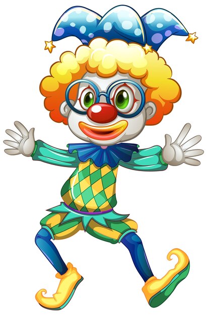 Bunte clown-zeichentrickfigur