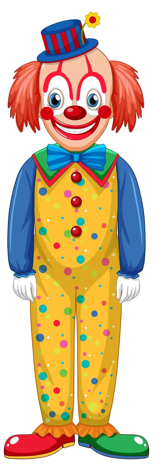 Kostenlose Vektor bunte clown-zeichentrickfigur
