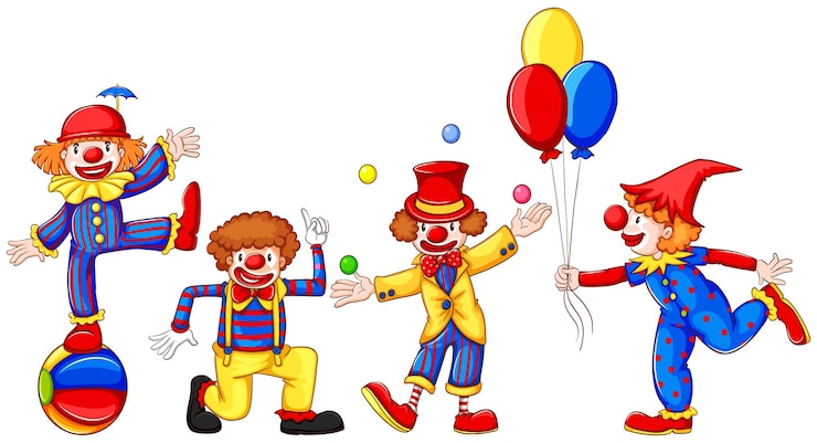 Kostenlose Vektor bunte clowns