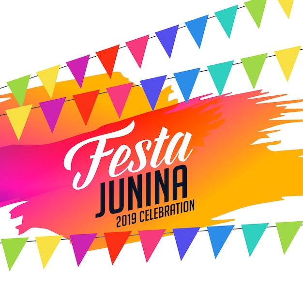 Kostenloser Vektor bunte festa junina feier