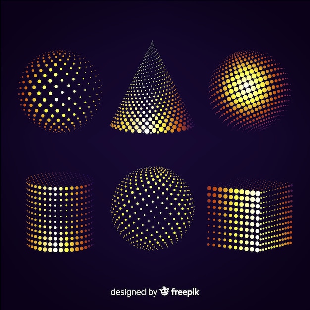 Bunte geometrische Formen des Partikels 3d eingestellt