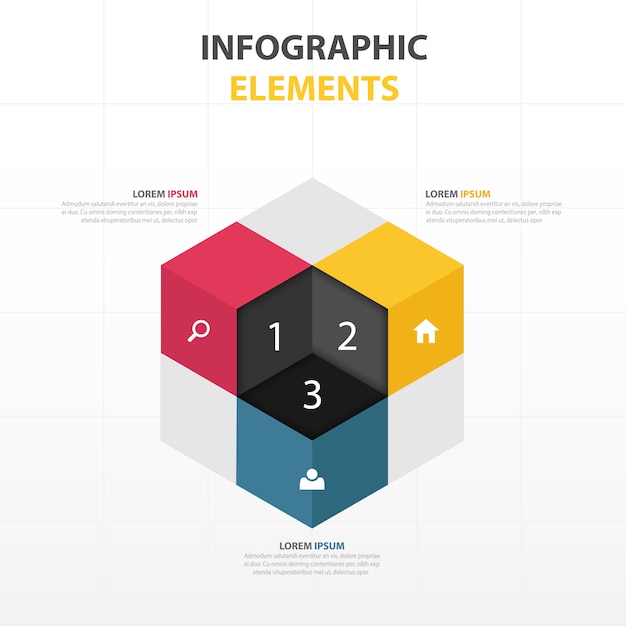 Bunte geschäft infografik abstrakt box template