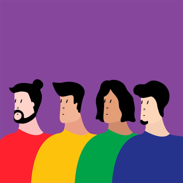 Kostenlose Vektor bunte gruppe von personen-vektor-illustration
