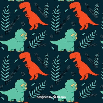 Bunte hand gezeichnetes dinosauriermuster