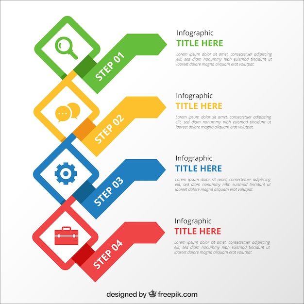 Bunte infografik-schritte