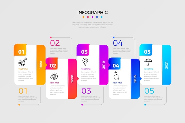 Bunte Infografik-Timeline-Vorlage