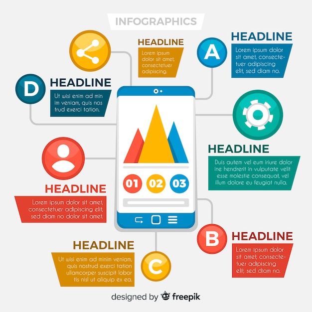 Bunte infografiken vorlage