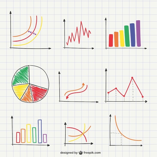 Kostenloser Vektor bunte kalli charts