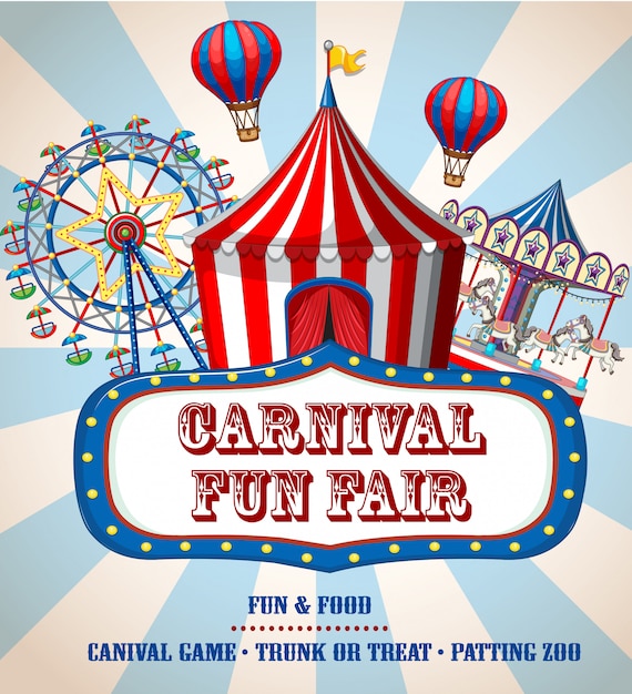 Bunte karneval funfair banner