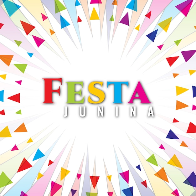 Kostenloser Vektor bunte moderne festa junina feier hintergrund