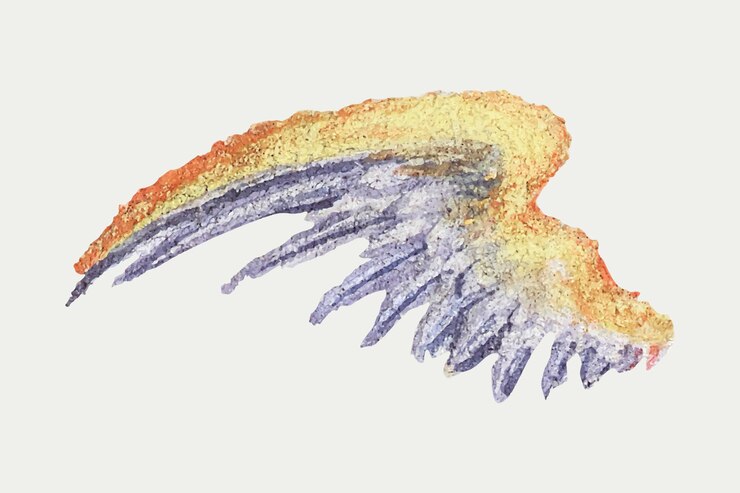 Kostenlose Vektor bunte mythische flügelillustration