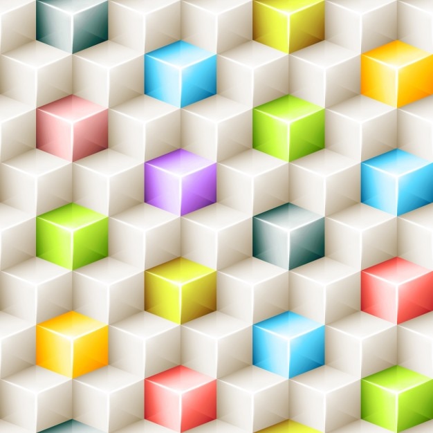 Kostenlose Vektor bunte polygonalen hintergrund mit würfeln