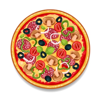Bunte runde leckere pizza
