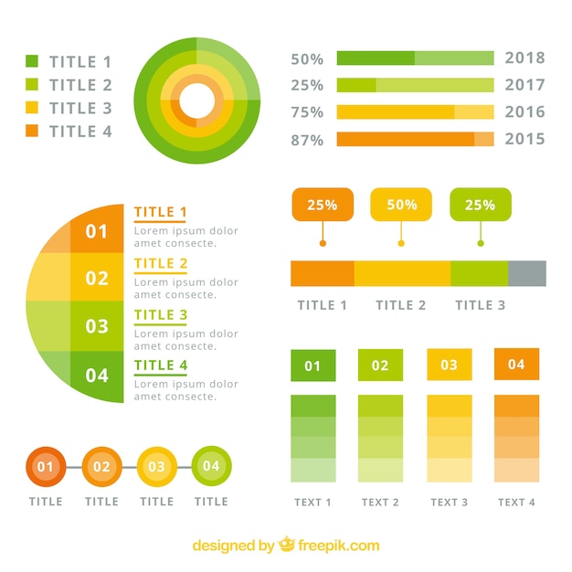 Bunte sammlung infographic elemente