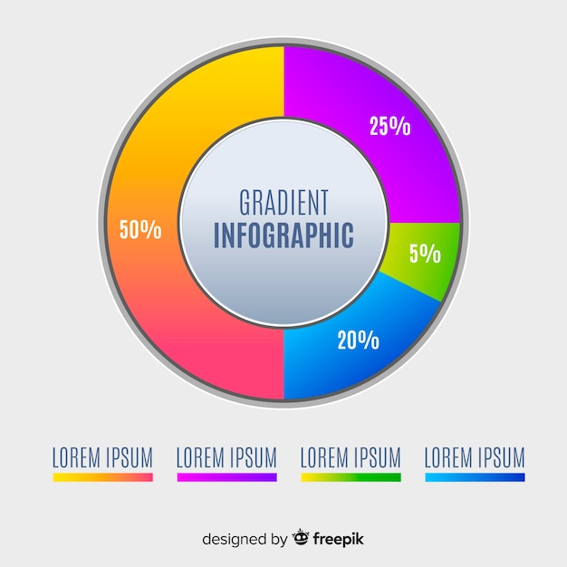 Kostenloser Vektor bunte steigung infografiken vorlage