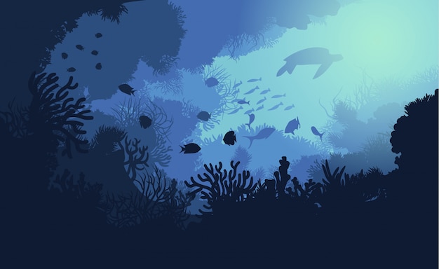 Bunte Unterwasser-Lebensvorlage