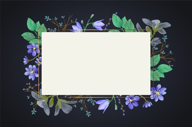 Bunte Winterblumen mit leerer Fahne