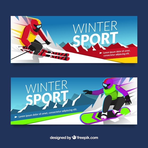 Bunte Wintersport Banner