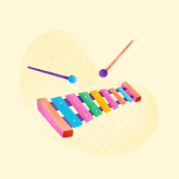 Bunte Xylophonaufkleber Musikinstrumentillustration