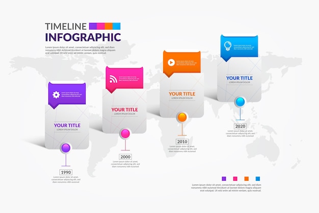 Bunte zeitleiste infografik