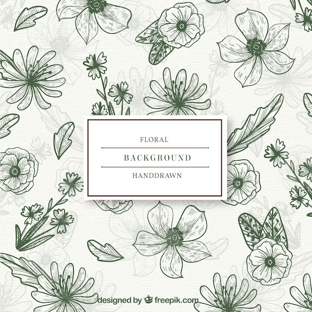 Bunter Blumenhintergrund mit Hand gezeichneter Art
