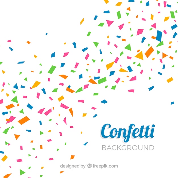 Bunter Confettihintergrund in der flachen Art
