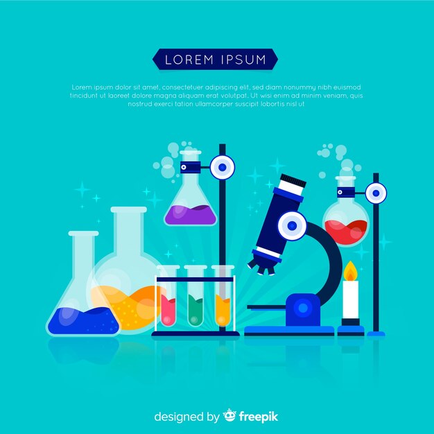 Bunter flacher Chemiehintergrund