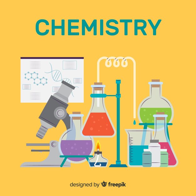 Bunter flacher Chemiehintergrund