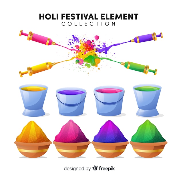 Bunter holi festivalelementsatz