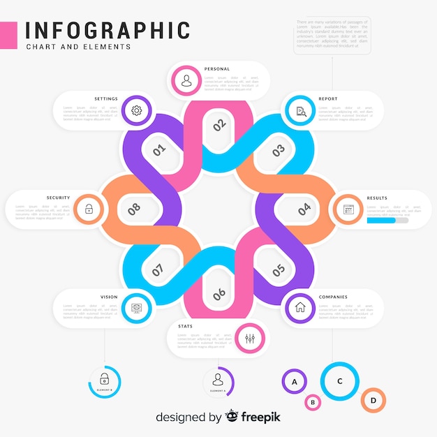 Bunter infographic elementsatz