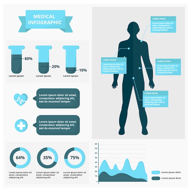 Bunter medizinischer infographic satz