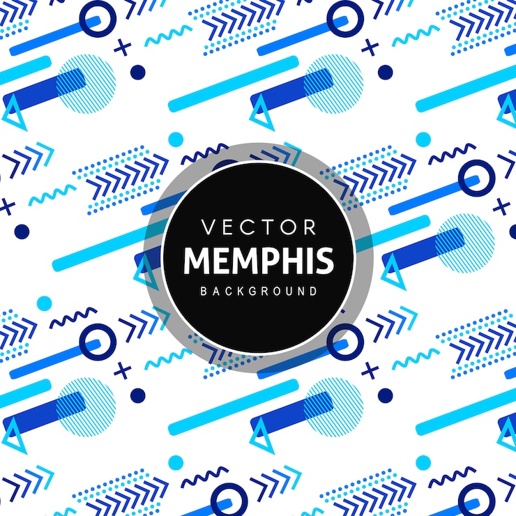 Kostenlose Vektor bunter memphis-muster-hintergrund