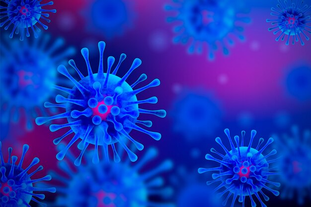 Bunter realistischer Coronavirus-Hintergrund