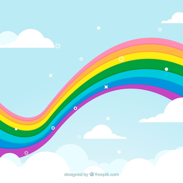 Kostenloser Vektor bunter regenbogenhintergrund