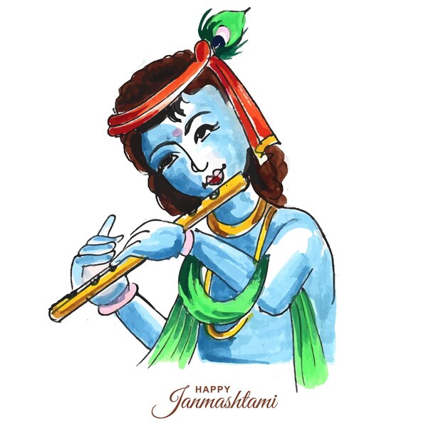 Bunter religiöser krishna janmashtami Kartenhintergrund