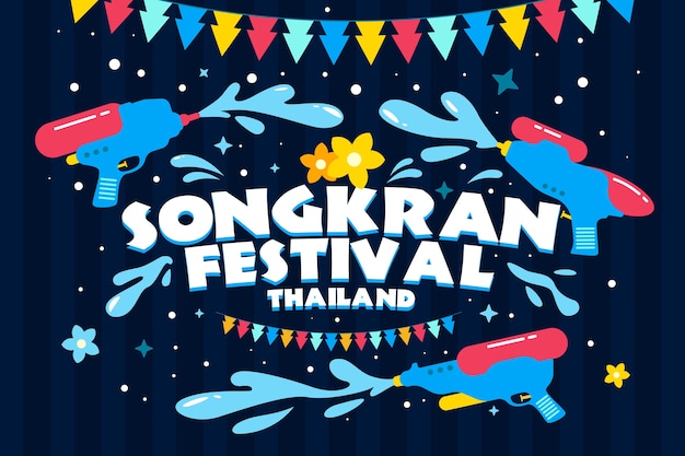 Bunter songkran festivalhintergrund