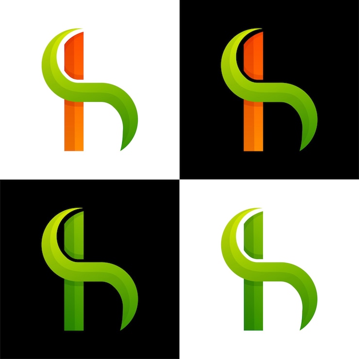 Kostenlose Vektor buntes buchstaben h-logo-design