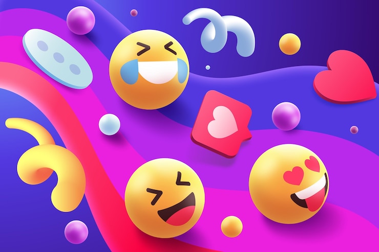 Kostenlose Vektor buntes emoji-set-thema
