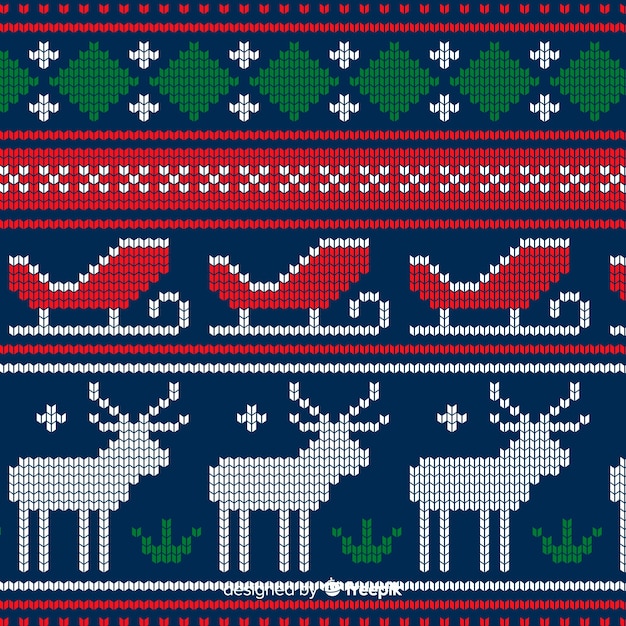 Buntes gestricktes weihnachtsmuster