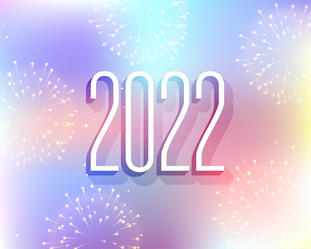 Buntes Hintergrunddesign 2022 mit Feuerwerk