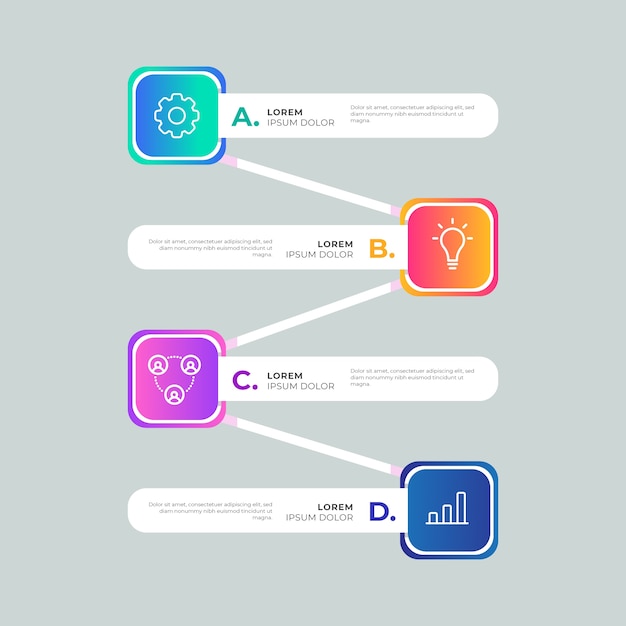 Buntes infographic der steigungsschablone