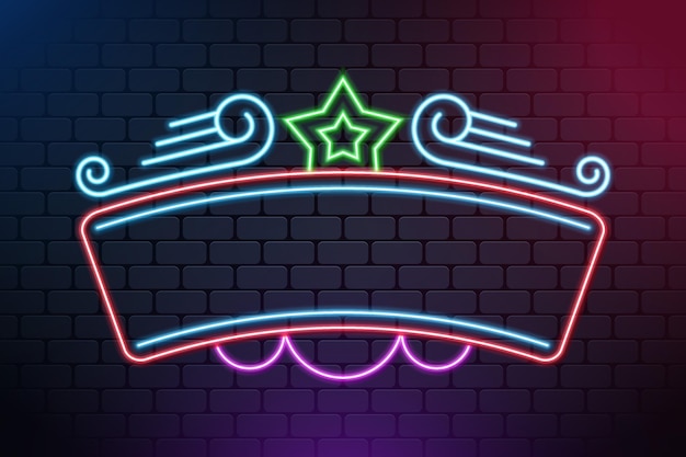 Kostenloser Vektor buntes neon-rahmendesign